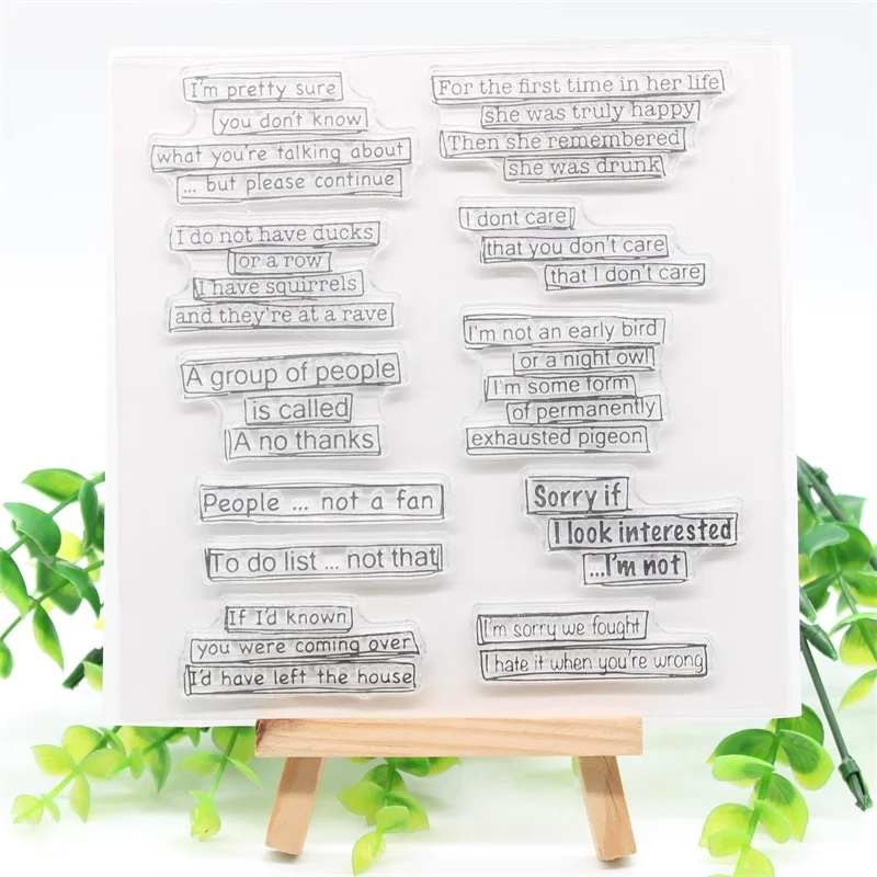 YPP CRAFT Short Sentence Transparent Clear Silicone Stamps for DIY Scrapbooking/Card Making/Kids Fun Decoration Supplies 389
YPP CRAFT Short Sentence Transparent Clear Silicone Stamps for DIY Scrapbooking/Card Making/Kids Fun Decoration Supplies 389