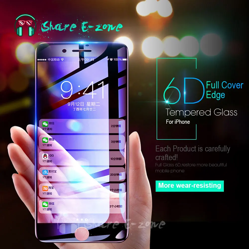 Shareezone Real 6D Curved Tempered Glass For iPhone 8 7 6 6S X 10 Full Cover 9H Screen Protector for iPhone X 6 6S 7 8 10 Glass
Shareezone Real 6D Curved Tempered Glass For iPhone 8 7 6 6S X 10 Full Cover 9H Screen Protector for iPhone X 6 6S 7 8 10 Glass
