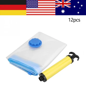 Vacuum Compressed Space Saving Storage Bags with Hand Pump Clothes Pillow Travel Organizer
Vacuum Compressed Space Saving Storage Bags with Hand Pump Clothes Pillow Travel Organizer