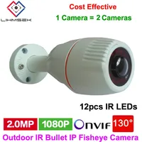 Lihmsek External POE IP Fisheye Camera Outdoor IR Bullet Camcorder Onvif Security Surveillance Product Mini Camera Waterproof image