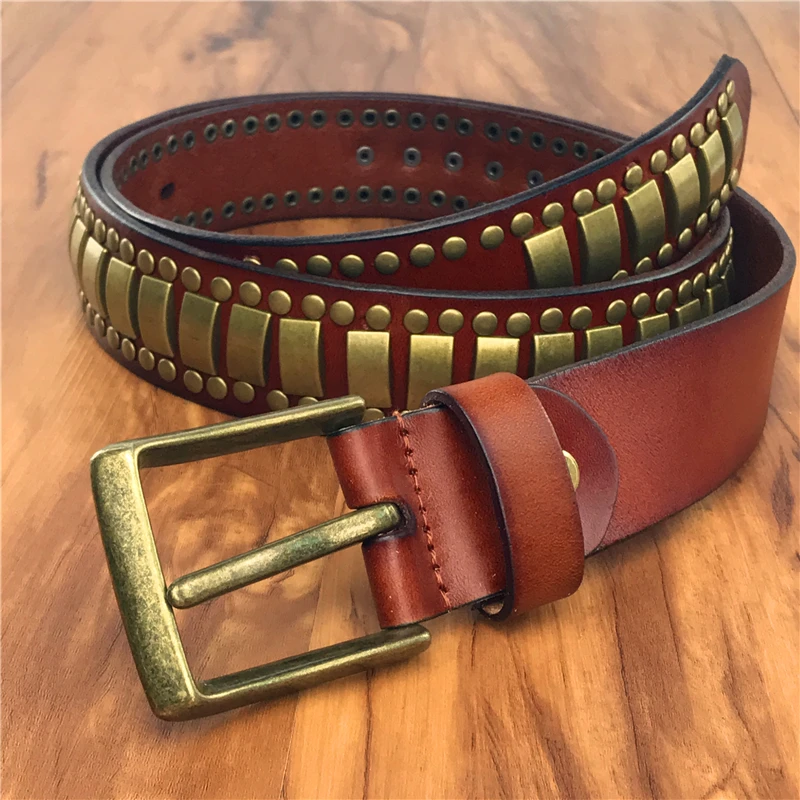 Gold Rivet Metal Leather Belt Jeans Studded Men's Belt Ceinture Homme Punk Western Men Belt Riem Male Strap Rock MBT0586
Gold Rivet Metal Leather Belt Jeans Studded Men's Belt Ceinture Homme Punk Western Men Belt Riem Male Strap Rock MBT0586