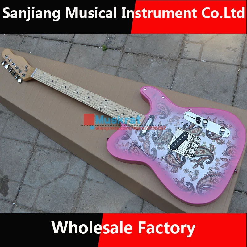 wholesale Factory electric guitar pink color hydrographics transfer printing on body tele 6 strings guitar guitarra
wholesale Factory electric guitar pink color hydrographics transfer printing on body tele 6 strings guitar guitarra