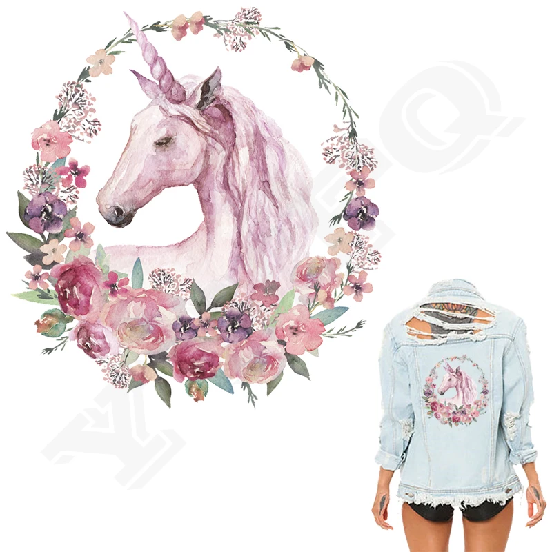 Boho Watercolor Floral Unicorn Iron On Patch Diy Accessory Washable Clothes Decoration Print On T-Shirt Parches Para La Rop
Boho Watercolor Floral Unicorn Iron On Patch Diy Accessory Washable Clothes Decoration Print On T-Shirt Parches Para La Rop