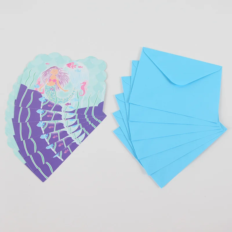 6pcs/lot Cartoon Mermaid Party Invitation Card Birthday Ocean Theme Party Card Party Decoration for Kids Party Supplies
6pcs/lot Cartoon Mermaid Party Invitation Card Birthday Ocean Theme Party Card Party Decoration for Kids Party Supplies