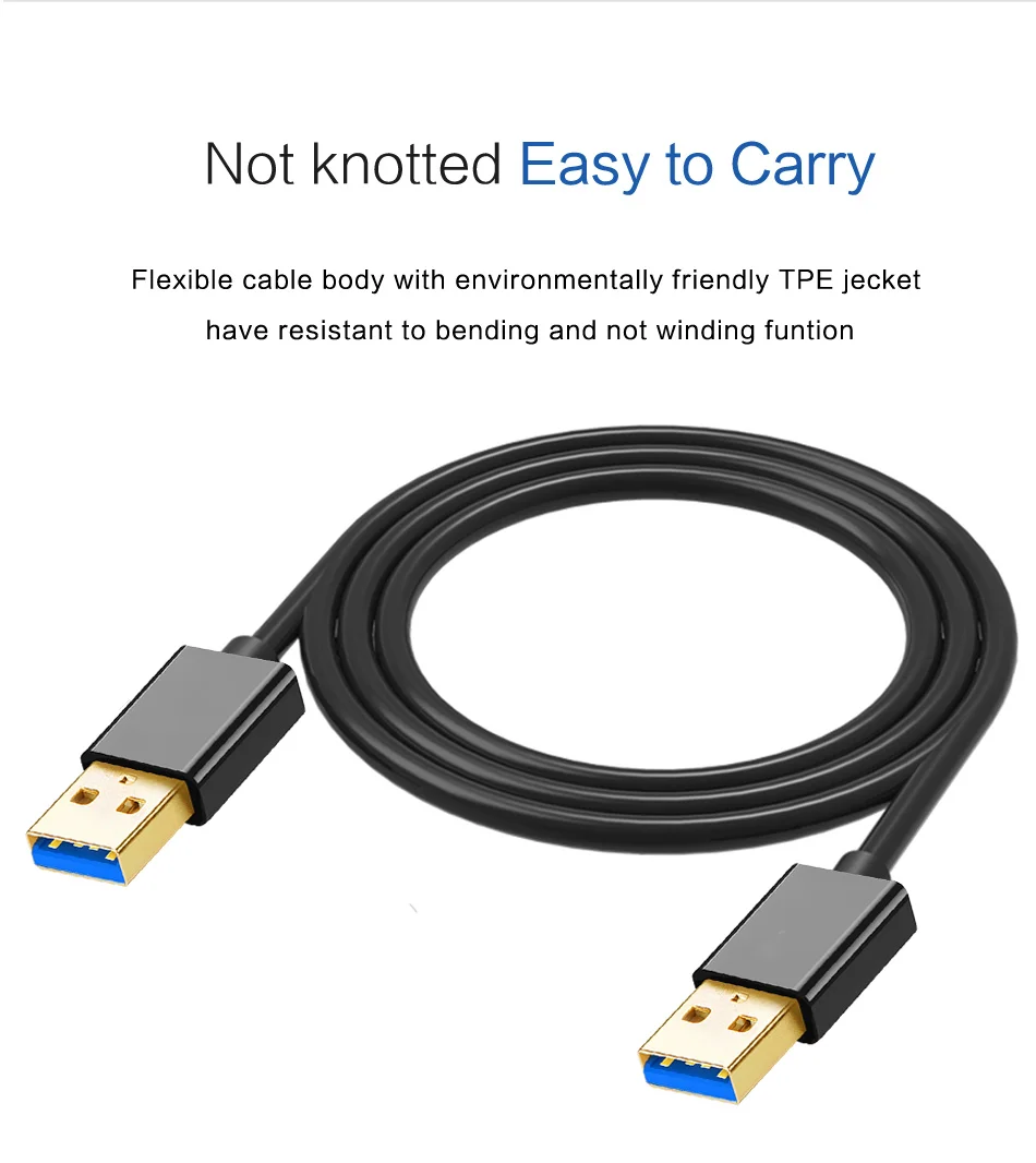 QGeeM USB 3.0 Cable USB to USB Type A Male to Male Cable for Hard Disk Radiator Webcam Car MP3 Camera USB 2.0 Cable
