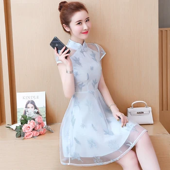 2020 improved sleeve women short cheongsam chinese traditional lace embroidery dresses novelty mandarin collar qipao vestidos
2020 improved sleeve women short cheongsam chinese traditional lace embroidery dresses novelty mandarin collar qipao vestidos