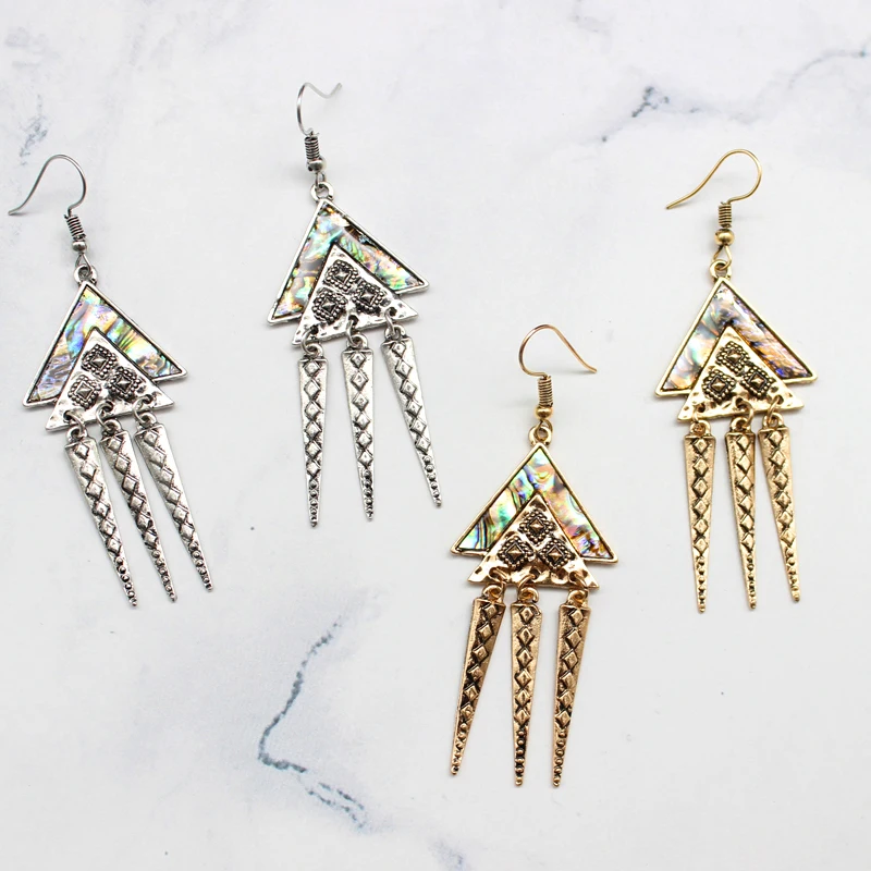 Overlapping Triangle Pyramid Shape Hook Earrings Two-tone Vintage Bronze Tassel Earrings Fashion Vintage Style Hook Earrings
Overlapping Triangle Pyramid Shape Hook Earrings Two-tone Vintage Bronze Tassel Earrings Fashion Vintage Style Hook Earrings
