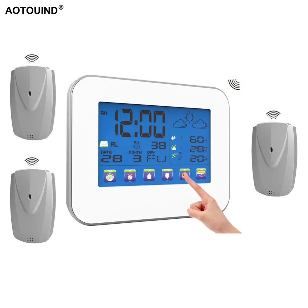 AOTOUIND 3 Sensors+Wireless Professional Touch Screen Weather Station with Indoor Outdoor Temperature Humidity
AOTOUIND 3 Sensors+Wireless Professional Touch Screen Weather Station with Indoor Outdoor Temperature Humidity