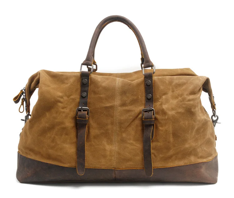 Mens & Women's Vintage Waxed Canvas And Leather Travel Bag
