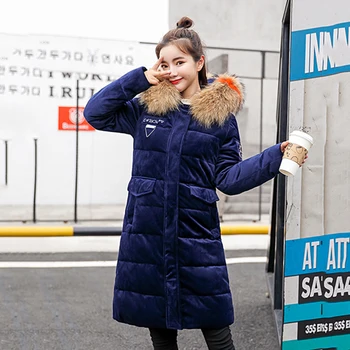 Women Winter Outerwear Gold Velvet Fabric Down Cotton Coat Padded Women Long Cotton Jacket Large Fur Collar Hooded Parka No417
Women Winter Outerwear Gold Velvet Fabric Down Cotton Coat Padded Women Long Cotton Jacket Large Fur Collar Hooded Parka No417