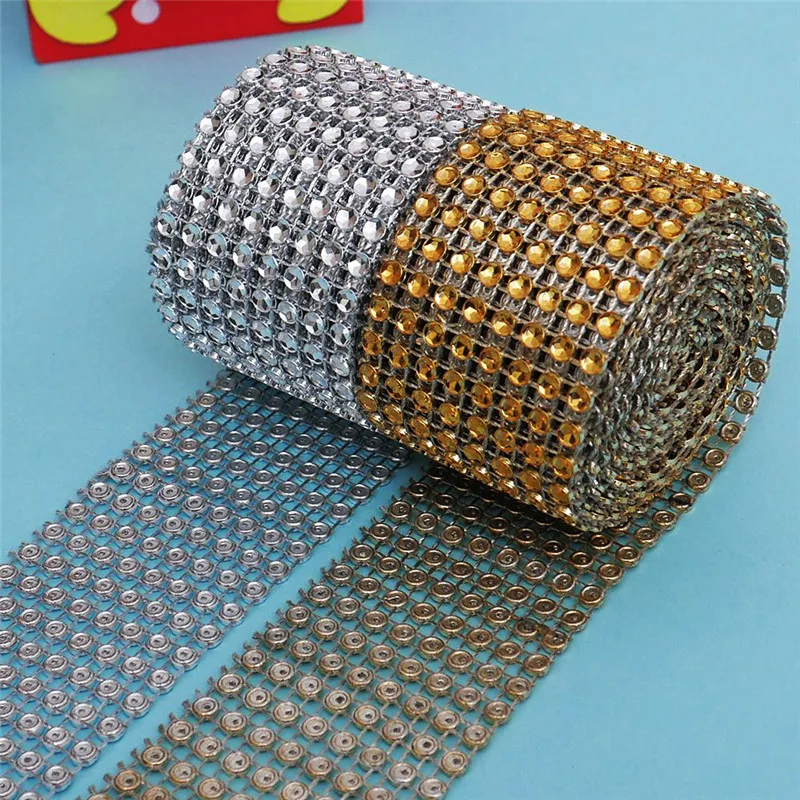222# 4CM*2M Diamond Mesh Wrap Ribbon Rhinestone Mesh Roll Tape Tulle Crystal Useful Wedding Engagement Party Valentine Decors
222# 4CM*2M Diamond Mesh Wrap Ribbon Rhinestone Mesh Roll Tape Tulle Crystal Useful Wedding Engagement Party Valentine Decors