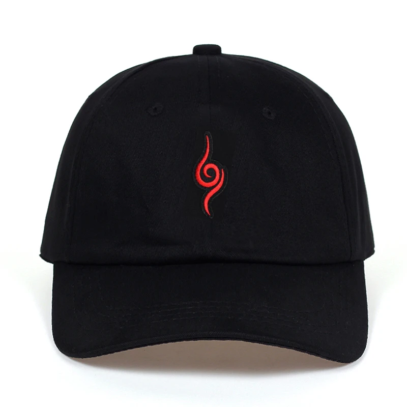 

Naruto Anime Dad Hat 100% Cotton Japanese Akatsuki Uchiha Family Logo Embroidery Baseball Caps Black Snapback Hats