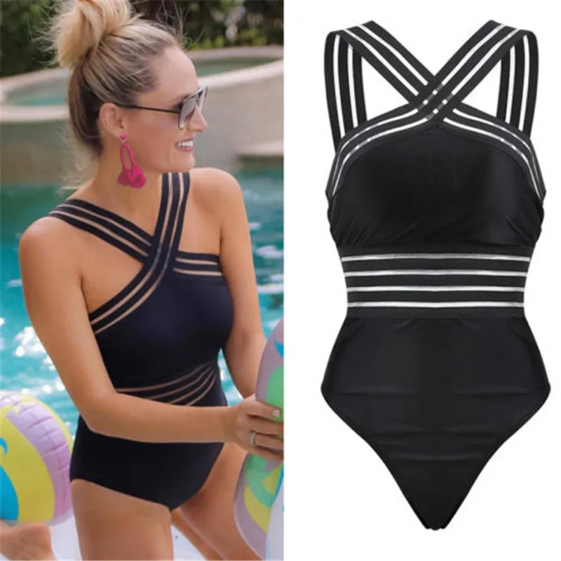 2019 Sexy One Piece Bodysuit Swimsuit Women High Neck Bandage Cross Back Neck Monokini Swimwear Women Bathing Suits Swimming
2019 Sexy One Piece Bodysuit Swimsuit Women High Neck Bandage Cross Back Neck Monokini Swimwear Women Bathing Suits Swimming