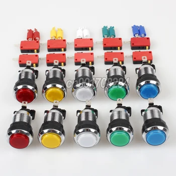 Jiu Man 10 Pcs/lots Chrome 30mm LED Illuminated Push Buttons with Micro Switch for Arcade Machine Games Mame Jamma Parts 12V
Jiu Man 10 Pcs/lots Chrome 30mm LED Illuminated Push Buttons with Micro Switch for Arcade Machine Games Mame Jamma Parts 12V