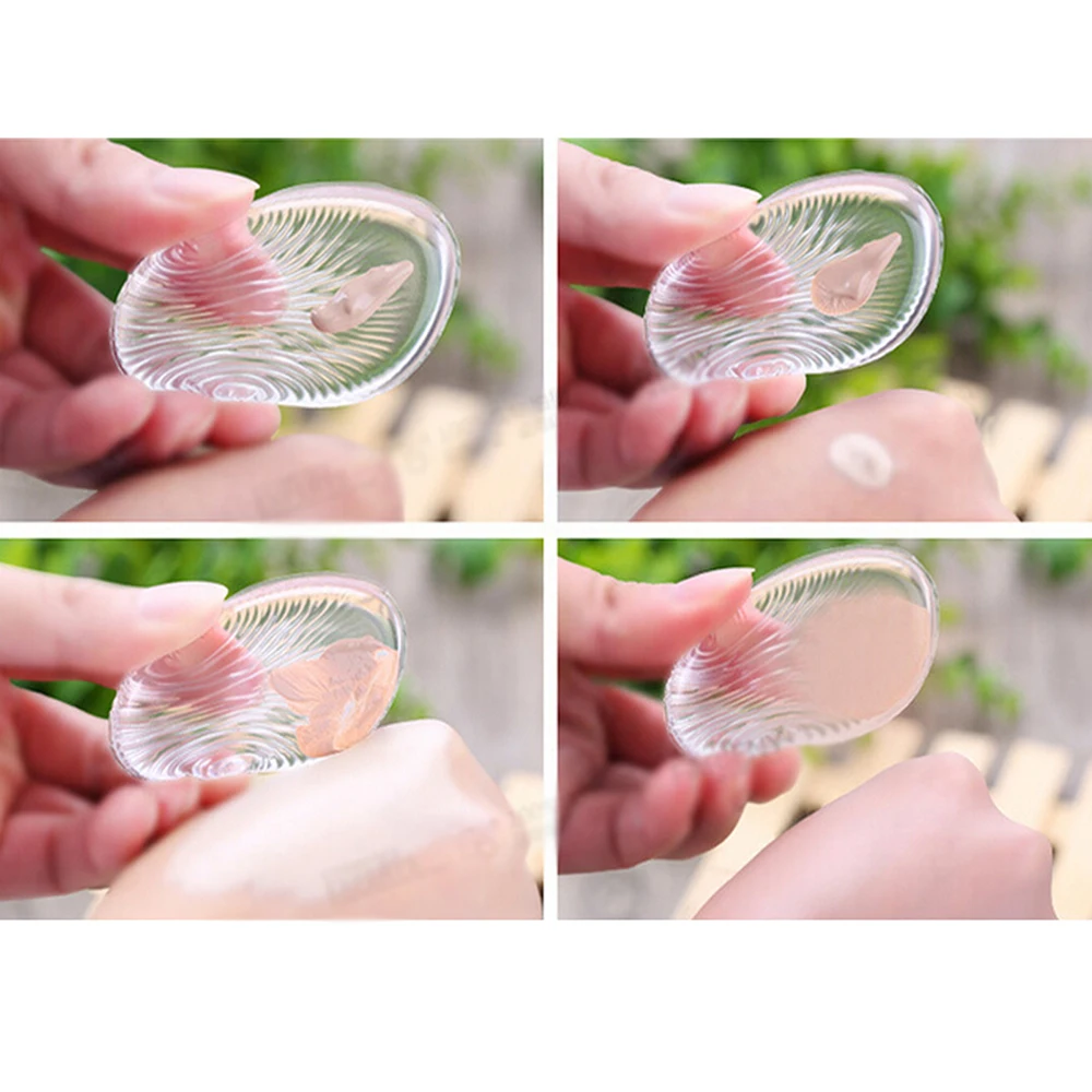 New Arrive 5Pcs Silicone Makeup Powder Puff Ellipse Jelly Transparent Cosmetic Beauty Make Up Tool For Foundation BB CC Cream (24)