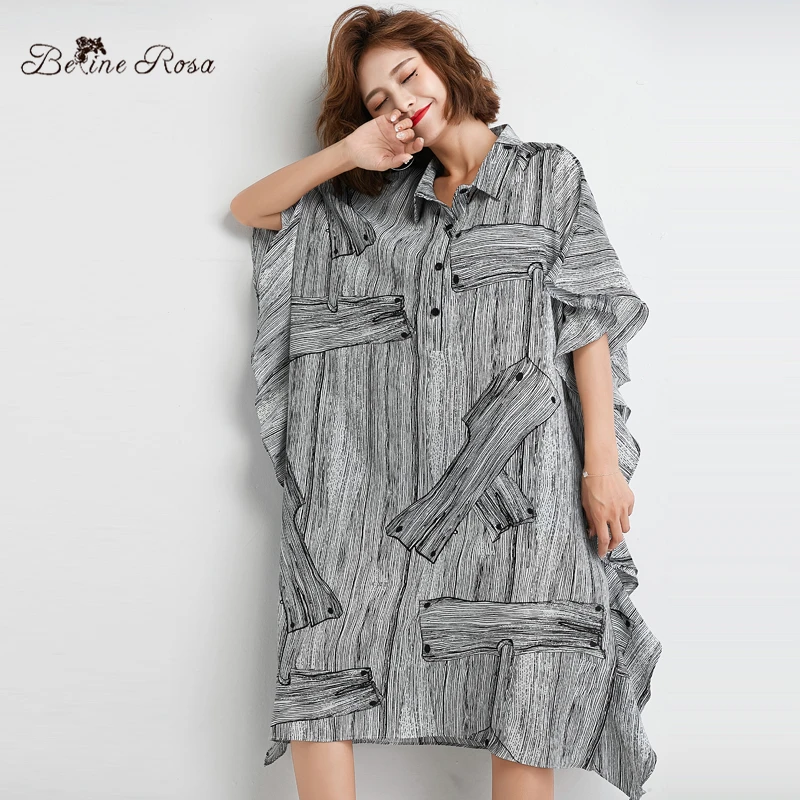 BelineRosa European Vintage Fashion Style Print Ruffled Dress Turn Down Collar Batwing Sleeve Plus Size Dress Blouse XE000084
BelineRosa European Vintage Fashion Style Print Ruffled Dress Turn Down Collar Batwing Sleeve Plus Size Dress Blouse XE000084