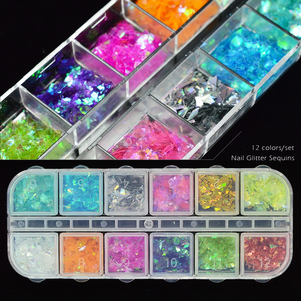 1 Case Colors Nail Glitter Set Holographic Broken Mirror Shining Irregular Shell Shaped Transparent 3D Nail Tips Paillette SABGZ
1 Case Colors Nail Glitter Set Holographic Broken Mirror Shining Irregular Shell Shaped Transparent 3D Nail Tips Paillette SABGZ