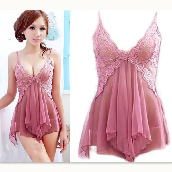 Pink Sexy Lace Sleepwear Women Sexy Lingerie Lace Dress Underwear Sleepwear+G-string Nightwear Dress
Pink Sexy Lace Sleepwear Women Sexy Lingerie Lace Dress Underwear Sleepwear+G-string Nightwear Dress