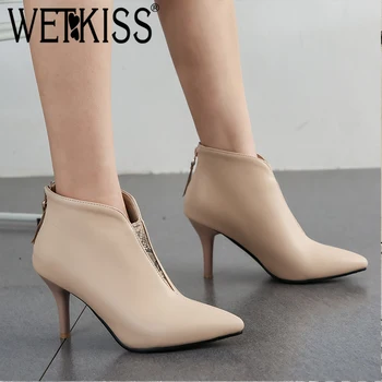 WETKISS Solid Simple Women Ankle Boots New Pointed Toe Zip High Heels Platform stiletto Heel Bootie Casual Party Female Shoes
WETKISS Solid Simple Women Ankle Boots New Pointed Toe Zip High Heels Platform stiletto Heel Bootie Casual Party Female Shoes