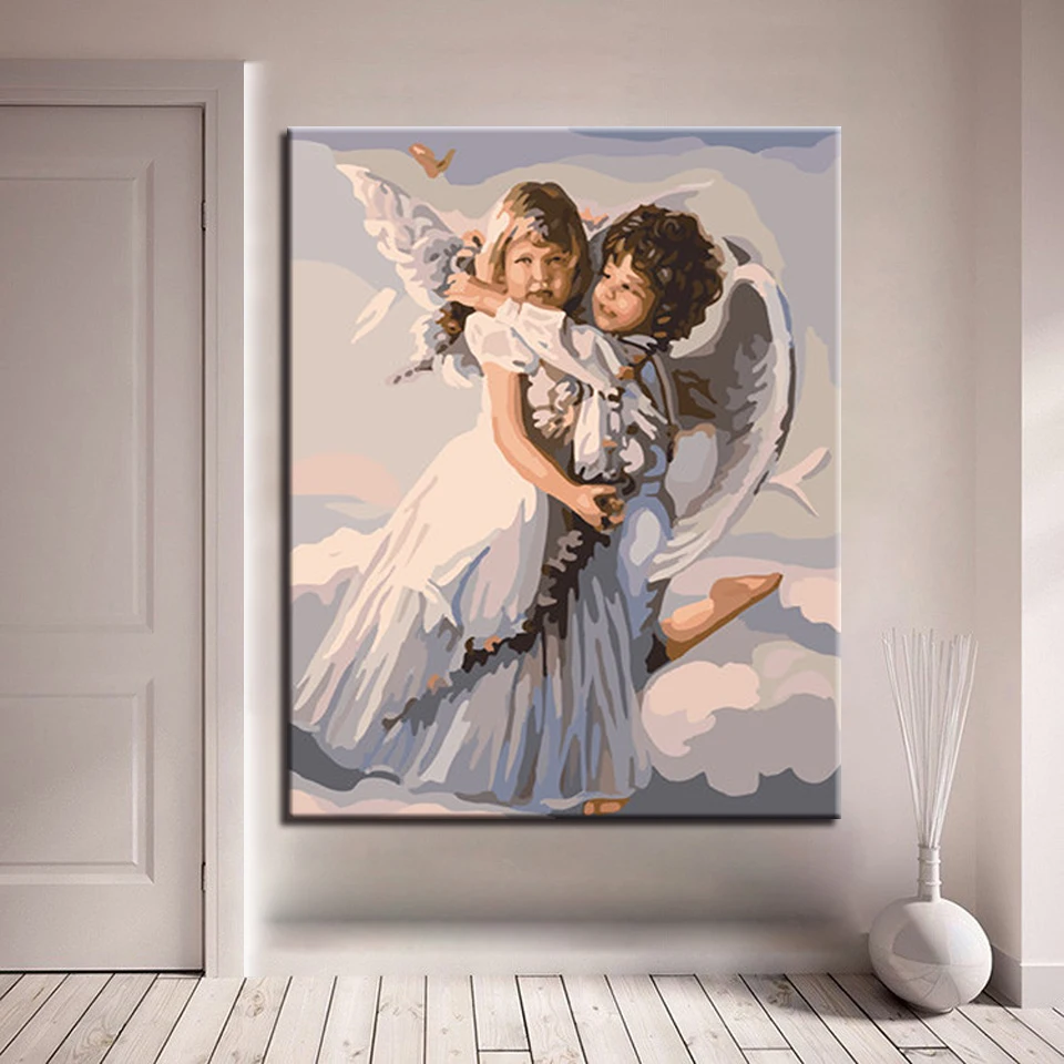 Framework DIY Oil Painting By Numbers Handpainted Happiness Angels Pictures On Canvas Kits Coloring Home Decor Office Wall Art
Framework DIY Oil Painting By Numbers Handpainted Happiness Angels Pictures On Canvas Kits Coloring Home Decor Office Wall Art