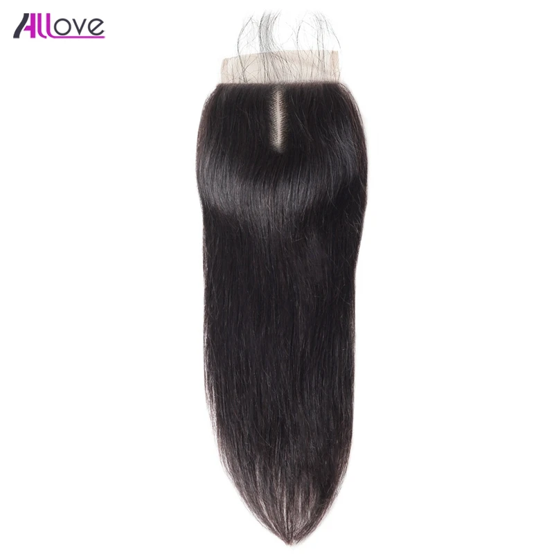 

Allove Indian Straight Human Hair Closure 130% Density 4x4 Swiss Lace Closure Middle Part 8-20 Inch Remy Hair Extensions 1pc