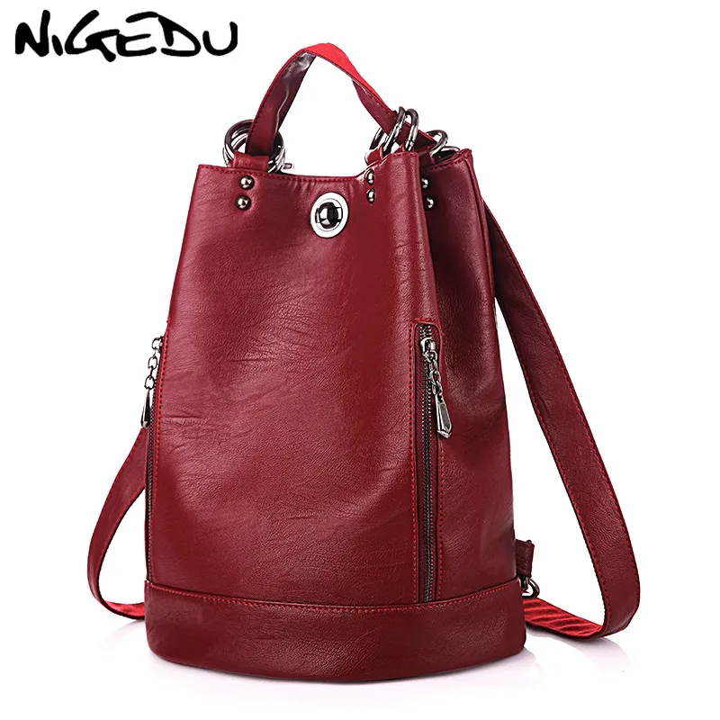 NIGEDU multifunctional backpack female shoulder bag Luxury Brand Leather women backpack schoolbag Travel Bags bagpack Bookbag
NIGEDU multifunctional backpack female shoulder bag Luxury Brand Leather women backpack schoolbag Travel Bags bagpack Bookbag