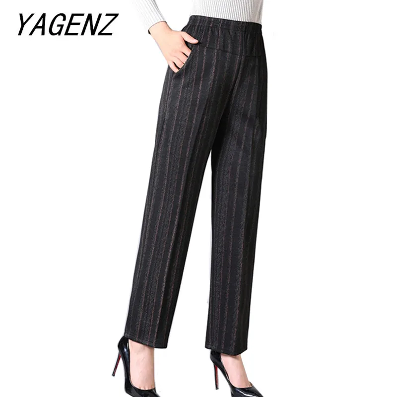 Women Spring Autumn Black Trousers Plus size Loose Stretch waist Middle-aged ladies Straight pants Casual pants Striped XL-5XL
Women Spring Autumn Black Trousers Plus size Loose Stretch waist Middle-aged ladies Straight pants Casual pants Striped XL-5XL
