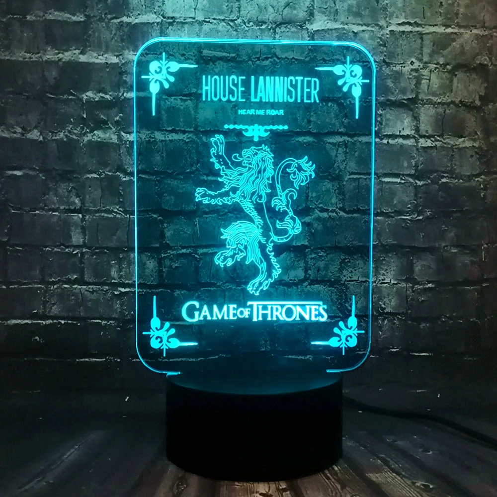 New LED Novel Acrylic Decor Table Mood Night Light Game of Thrones House Lannister Logo Holiday Supply Party Lava Friends Gift
New LED Novel Acrylic Decor Table Mood Night Light Game of Thrones House Lannister Logo Holiday Supply Party Lava Friends Gift