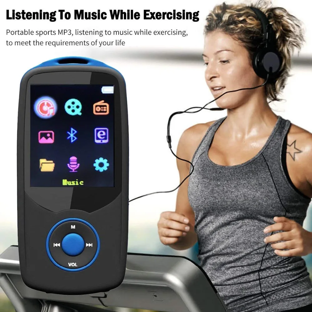 Оригинальный мини MP3 плеер ruidu X06 Bluetooth 8 Гб Спортивный музыкальный экран 100 часов