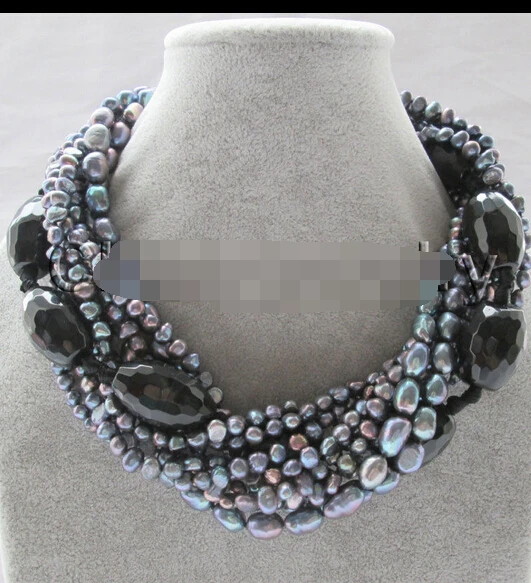 huij 003463 10row 5-6-11mm black baroque freshwater pearl & black agate necklace - shell
huij 003463 10row 5-6-11mm black baroque freshwater pearl & black agate necklace - shell