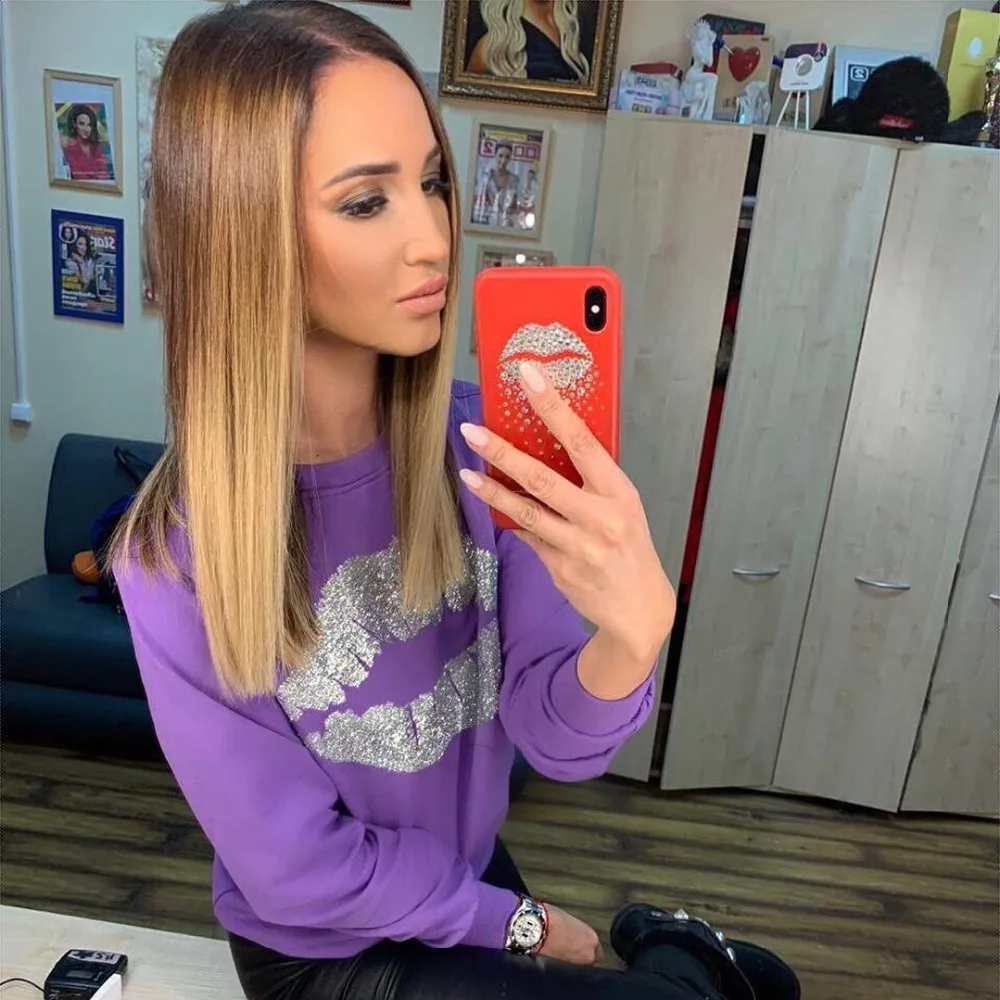 Jo Kalin 2019 Women hoodies Ladies Causal Red Lips Sweatshirt Long Sleeve Pullover Sequin Tops Sudadera Mujer Pullover
Jo Kalin 2019 Women hoodies Ladies Causal Red Lips Sweatshirt Long Sleeve Pullover Sequin Tops Sudadera Mujer Pullover