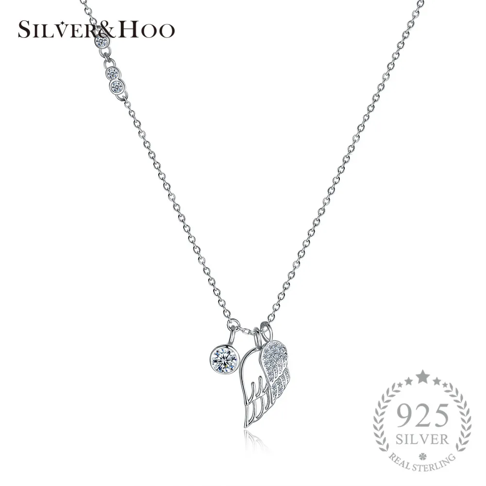 SILVERHOO Leaf Pendant with Clear Zircon 925 Sterling Silver Round Necklace Chain Fine Jewelry for Ladies Gift Collier Colar
SILVERHOO Leaf Pendant with Clear Zircon 925 Sterling Silver Round Necklace Chain Fine Jewelry for Ladies Gift Collier Colar