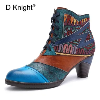 D Knight Bohemian Splicing Women Boots Retro Genuine Leather Shoes Woman Zipper Mid Heels Ankle Boots Autumn Spring Women Shoes
D Knight Bohemian Splicing Women Boots Retro Genuine Leather Shoes Woman Zipper Mid Heels Ankle Boots Autumn Spring Women Shoes
