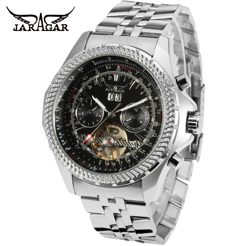 JARAGAR Men Brand Stainless Steel Military Tourbillion Automatic Mechanical Wristwatches Fashion Male Watch Relogio Releges
JARAGAR Men Brand Stainless Steel Military Tourbillion Automatic Mechanical Wristwatches Fashion Male Watch Relogio Releges