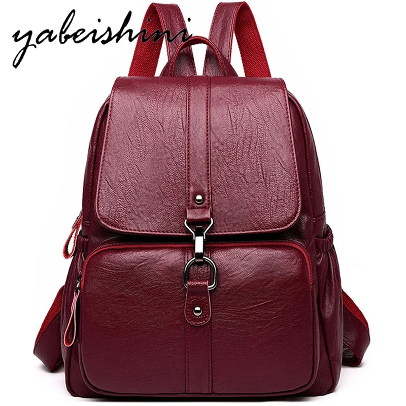 Women Leather Backpacks Sac a Dos School Bags For Girls Vintage Female Shoulder Bag Mochilas Multifunction Traveling Backpack
Women Leather Backpacks Sac a Dos School Bags For Girls Vintage Female Shoulder Bag Mochilas Multifunction Traveling Backpack