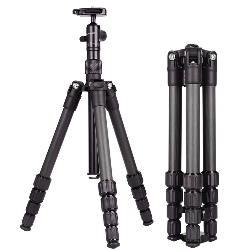 GIZOMOS GP-22C5S 0.8KG LightWeight Portable Carbon Fiber Tripod and Tripod Head With Tripod bag