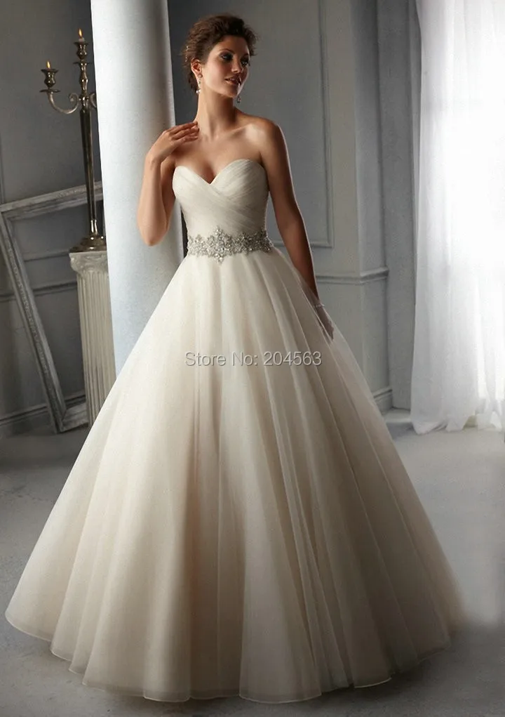 Free Shipping In Stock Cheap Sweetheart Organza Wedding Dress With Beaded Sashes
Free Shipping In Stock Cheap Sweetheart Organza Wedding Dress With Beaded Sashes