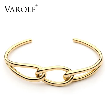 

VAROLE Knot Cuff Bracelet Manchette Gold/Silver Color Bangle Bracelet For Women Bracelets Bangles Jewelry Wholesale Pulseiras