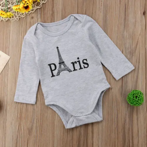 New Infant Grey Paris Bodysuit Long Sleeve Baby Kids Boy Girl Eiffel Tower Bodysuit Cotton Nebworn Playsuit Chidlren Clothes
New Infant Grey Paris Bodysuit Long Sleeve Baby Kids Boy Girl Eiffel Tower Bodysuit Cotton Nebworn Playsuit Chidlren Clothes