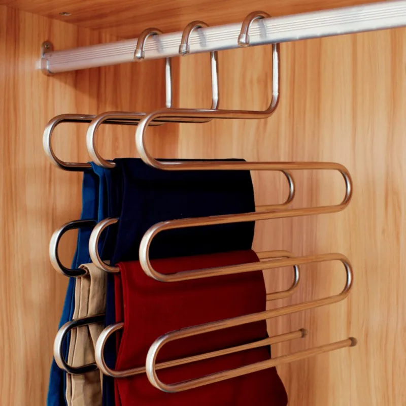 S Type Clothing Towel Storage Rack Pants Hanger Multi Layers Stainless Steel Closet Space Saver Organizer
S Type Clothing Towel Storage Rack Pants Hanger Multi Layers Stainless Steel Closet Space Saver Organizer