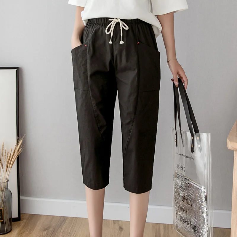 Cotton Linen Calf-Length Women's Pants New Summer High Waist Casual Pants Women Bandwidth Pocket Loose Leisure Pants Wholesale
Cotton Linen Calf-Length Women's Pants New Summer High Waist Casual Pants Women Bandwidth Pocket Loose Leisure Pants Wholesale