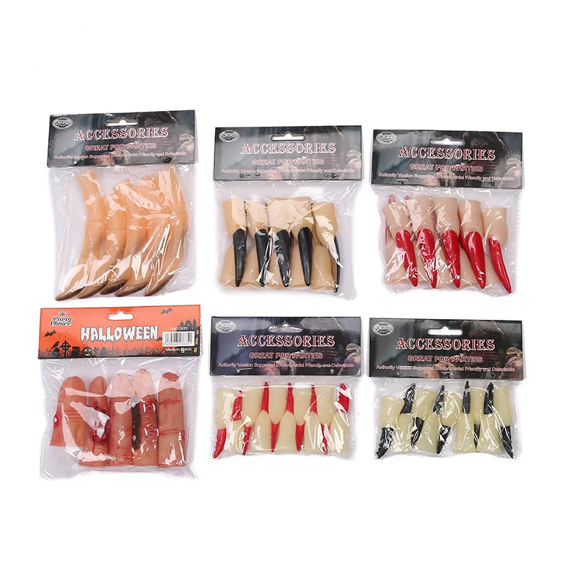 Halloween Masquerade Ball Witch Henna Zombie Dressed Up As Fingernail Flesh Finger Covers False Nail Sets Scary Costumes Props
Halloween Masquerade Ball Witch Henna Zombie Dressed Up As Fingernail Flesh Finger Covers False Nail Sets Scary Costumes Props