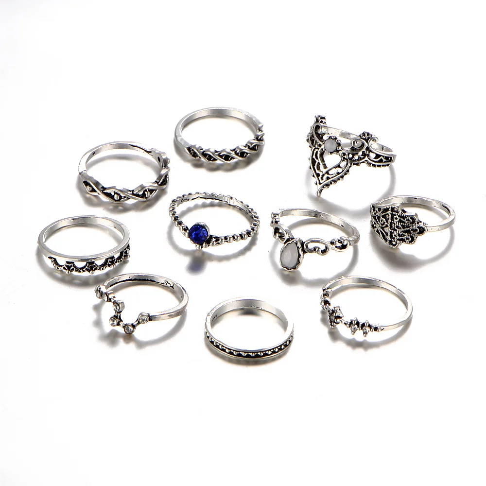 100 pieces/lot Antique Gold Silver Color Carved Flower Midi Ring Sets For Women Crystal Hollow Fatima Hand Knuckle Finger Rings
100 pieces/lot Antique Gold Silver Color Carved Flower Midi Ring Sets For Women Crystal Hollow Fatima Hand Knuckle Finger Rings