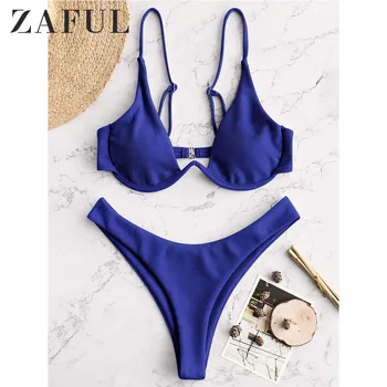 ZAFUL Textured Underwire High Cut Bikini Set Spaghetti Straps Solid Underwire Push Up Women Swimsuit Swimwear 2019 Bathing Suit
ZAFUL Textured Underwire High Cut Bikini Set Spaghetti Straps Solid Underwire Push Up Women Swimsuit Swimwear 2019 Bathing Suit