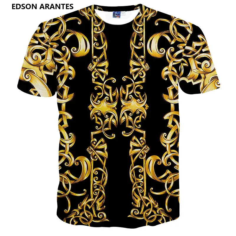 Big size 4XL Luxruy 3D Golden Flower Print Baroque Brand T-shirt Unisex Short Sleeve Tees 2019 Summer Style Hip Hop Men Clothes
Big size 4XL Luxruy 3D Golden Flower Print Baroque Brand T-shirt Unisex Short Sleeve Tees 2019 Summer Style Hip Hop Men Clothes