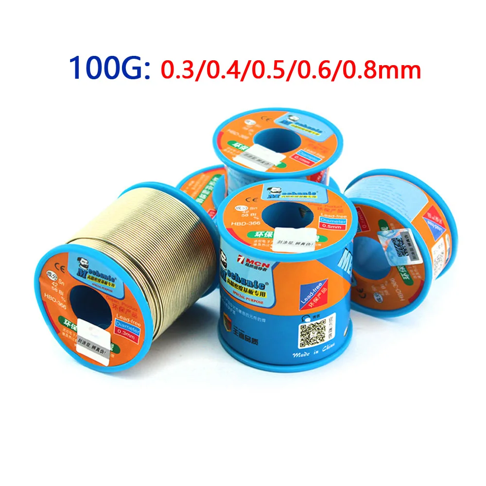 MECHANIC 100G Lead Free Tin Wire Soldering Roll 0.3/0.4/0.5/0.6/0.8MM low Temperature Solder Low Melting Point 210℃ | Инструменты