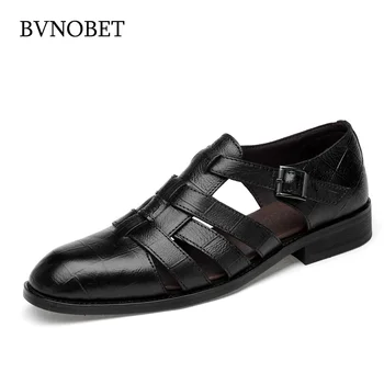 BVNOBET Men Sandals Summer Handmade Men Shoes Genuine Leather Breathable Casual Shoes Man Social Walking Sandals Sendal Pria
BVNOBET Men Sandals Summer Handmade Men Shoes Genuine Leather Breathable Casual Shoes Man Social Walking Sandals Sendal Pria