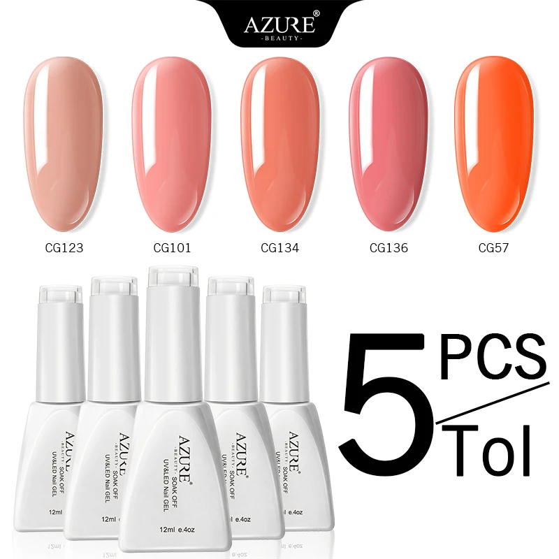 Azure Beauty 5Pcs/Lot Led Gel Polish Nail Art Semi Permanent Led Hybrid Gel Lacquer Nail Enamel Kits Long Lasting Nude Color Gel
Azure Beauty 5Pcs/Lot Led Gel Polish Nail Art Semi Permanent Led Hybrid Gel Lacquer Nail Enamel Kits Long Lasting Nude Color Gel