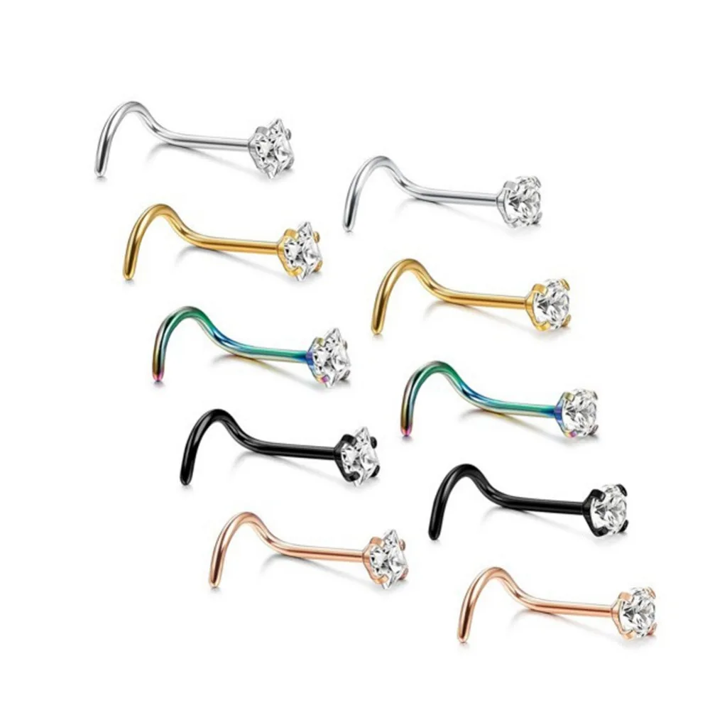 Stainless Steel Crystal Rhinestone Nose Rings Nose Studs Hooks Body Piercing Faux Nariz Percing Nez #288115
Stainless Steel Crystal Rhinestone Nose Rings Nose Studs Hooks Body Piercing Faux Nariz Percing Nez #288115