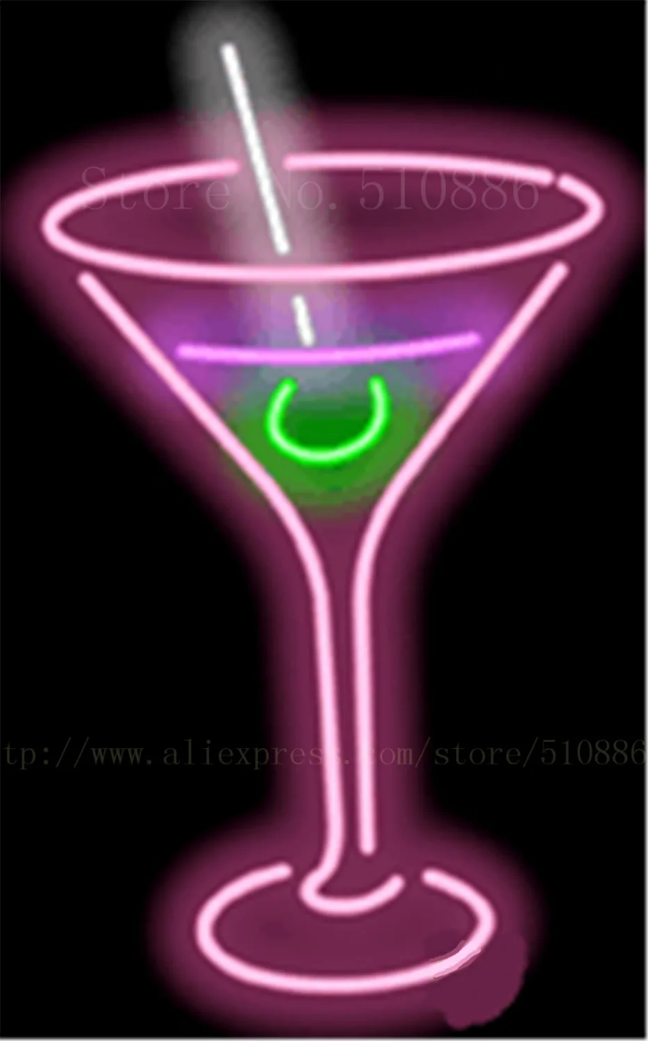 Фото Стеклянная неоновая вывеска для коктейлей настоящий стеклянный пивной бар